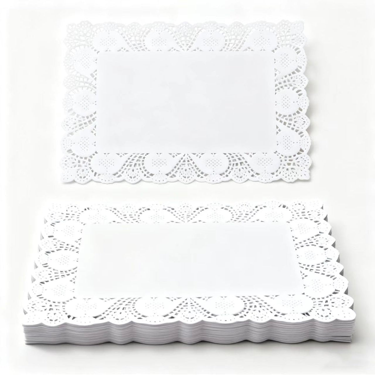 Manteles de papel con encaje blanco para eventos elegantes