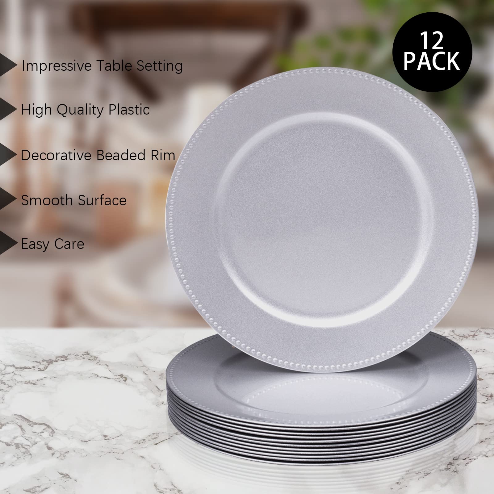 Set de 12 cargadores redondos MAONAME para decoración de mesa.