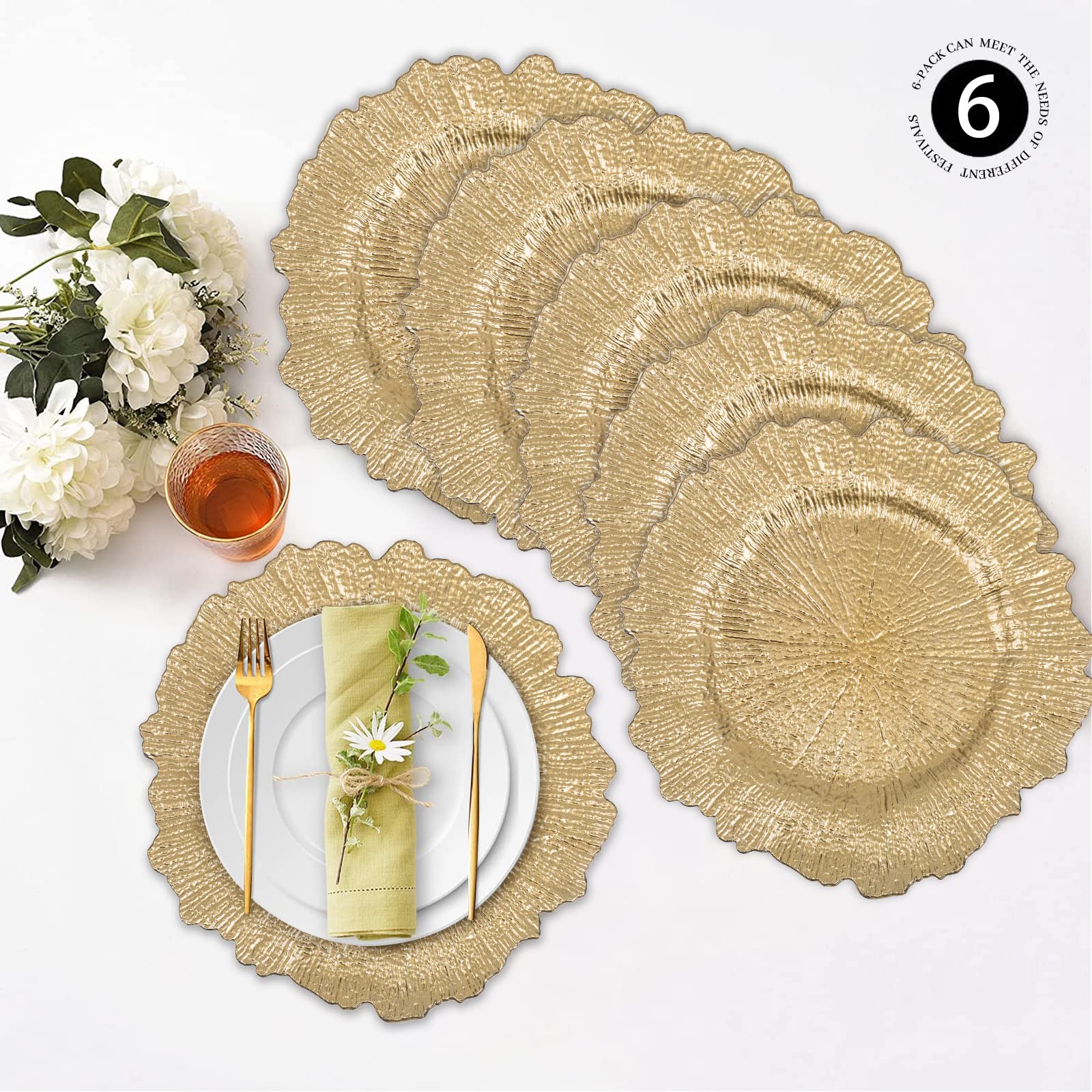 MAONAME juego de 6 cargadores dorados para eventos.