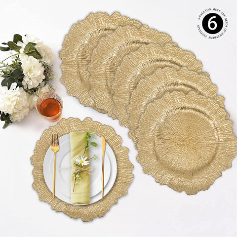 MAONAME juego de 6 cargadores dorados para eventos.