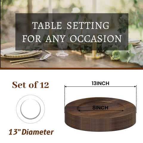 MAONAME placas cargadoras con diseño rústico y madera falsa para mesa cálida.