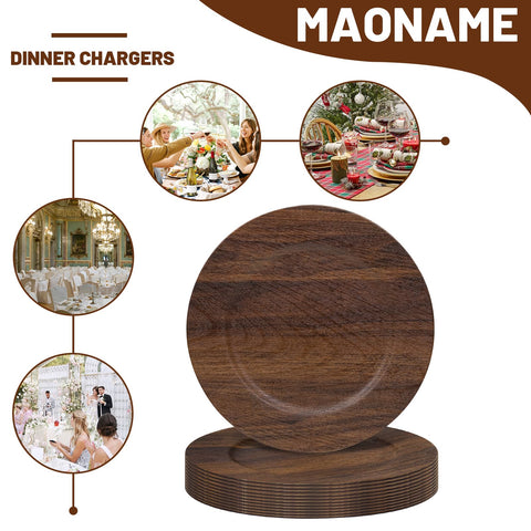 MAONAME conjunto de 12 cargadores realza cenas y banquetes con estética natural.