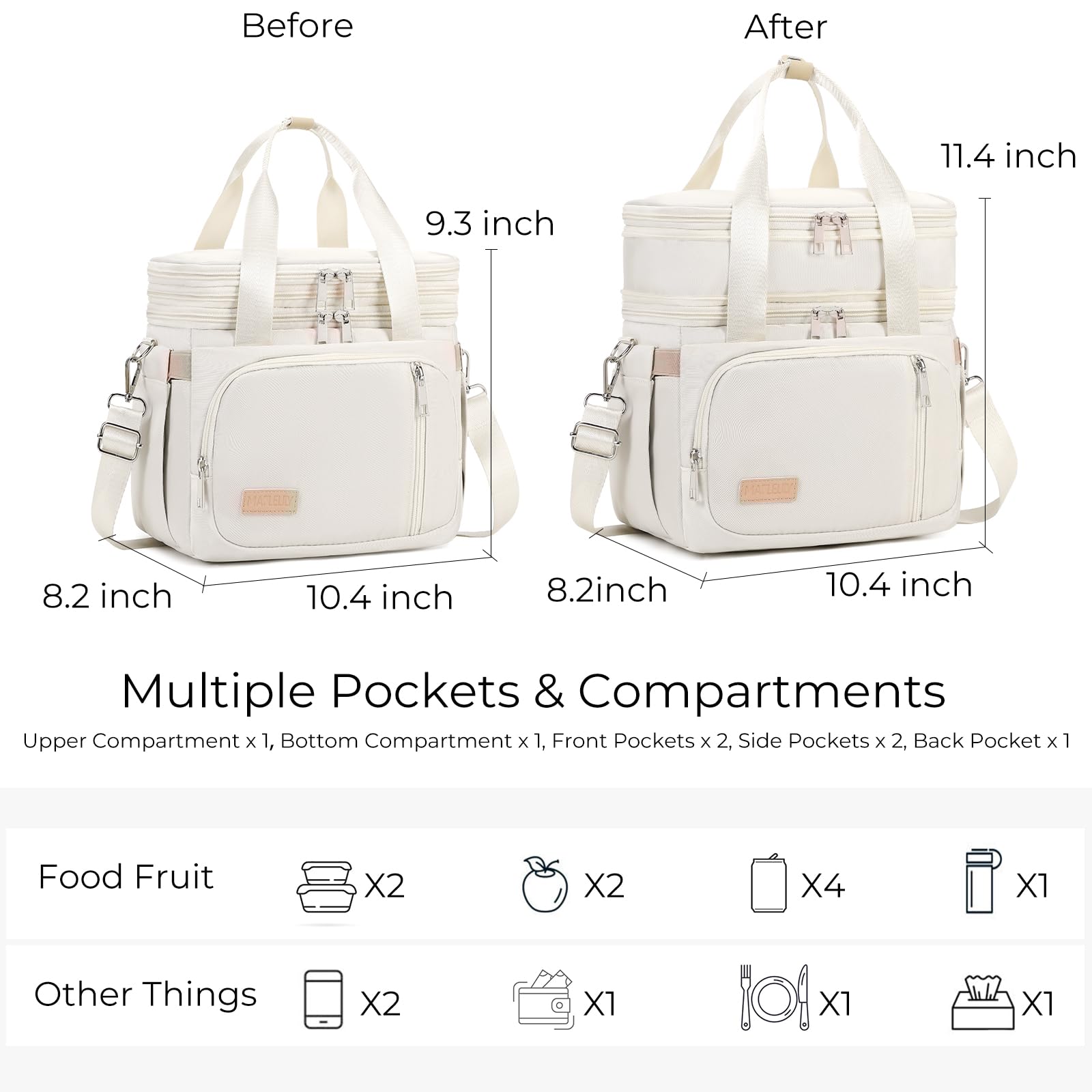 MAPLELILY bolsa-almuerzo aislada e impermeable para conservar frío o calor.
