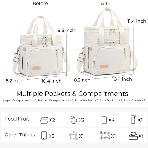 MAPLELILY bolsa-almuerzo aislada e impermeable para conservar frío o calor.