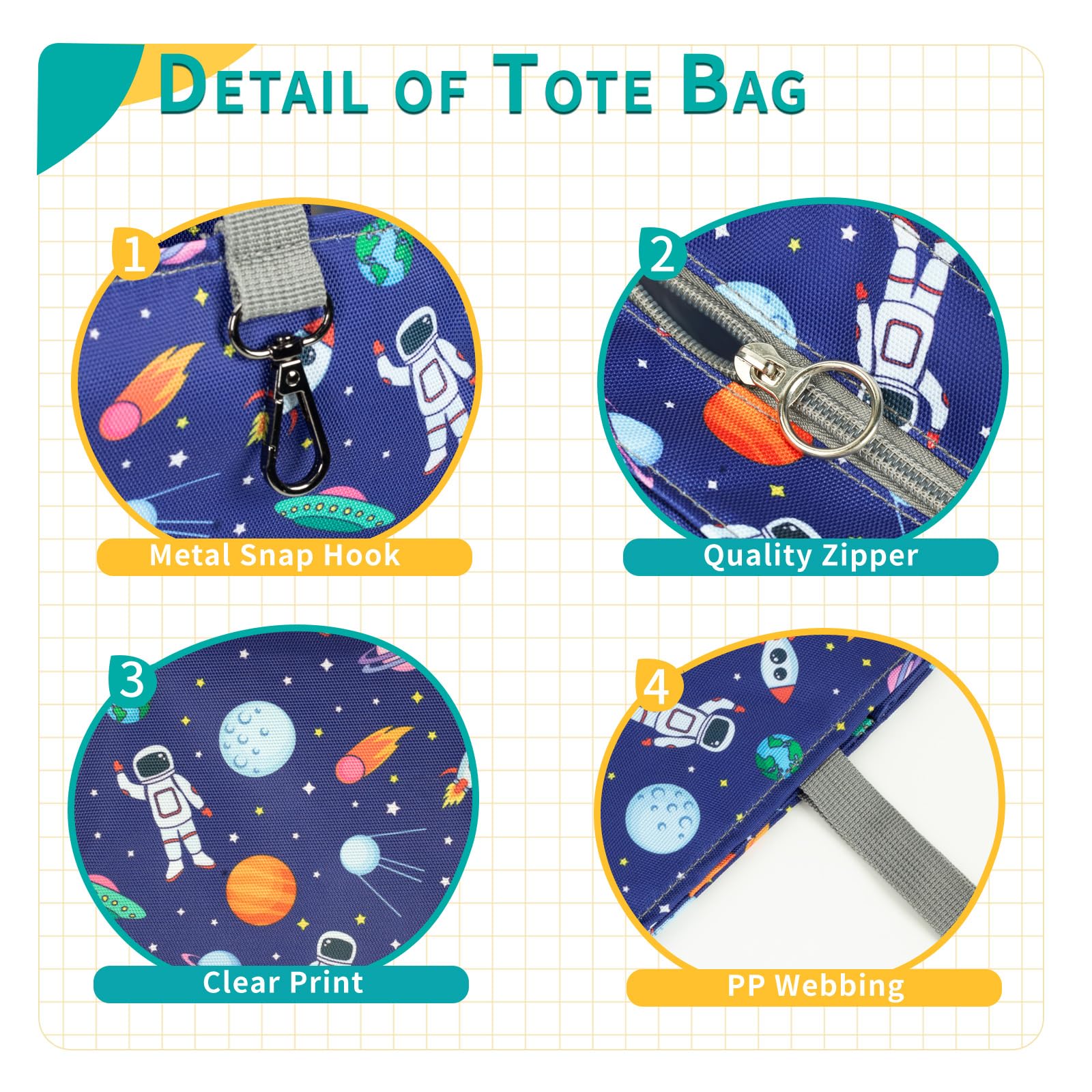 Maplerich bolso tote escolar con cremallera para seguridad de objetos.