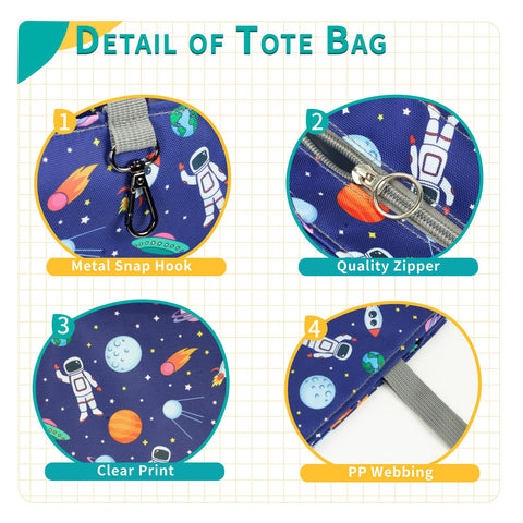 Maplerich bolso tote escolar con cremallera para seguridad de objetos.