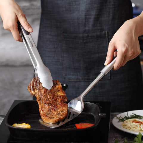 Mapphyton tenazas de cocina 30 cm para manipular alimento con precisión