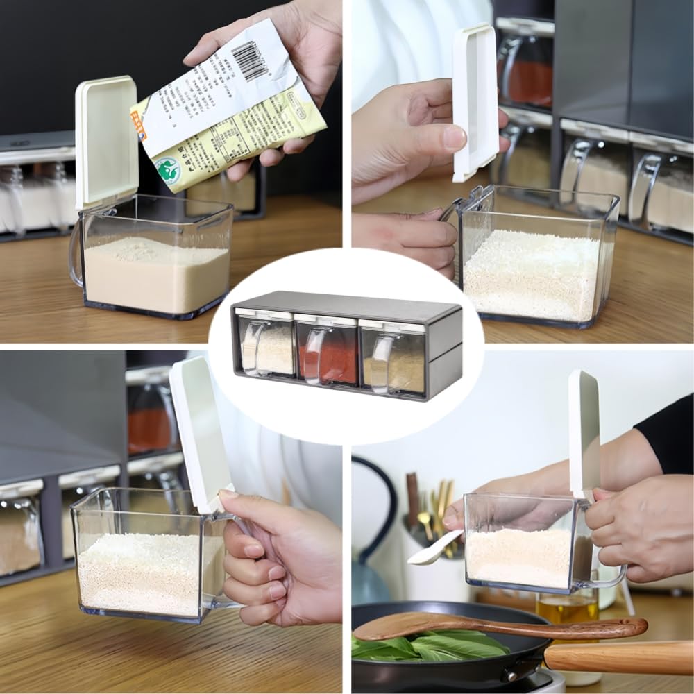 MARWENSED juego condimentos 3 piezas, organización práctica para la cocina.