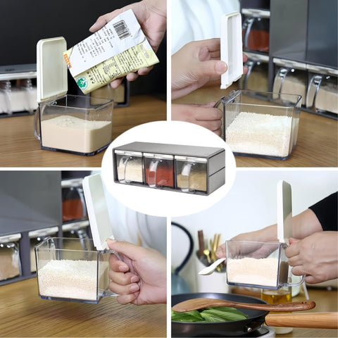 MARWENSED juego condimentos 3 piezas, organización práctica para la cocina.