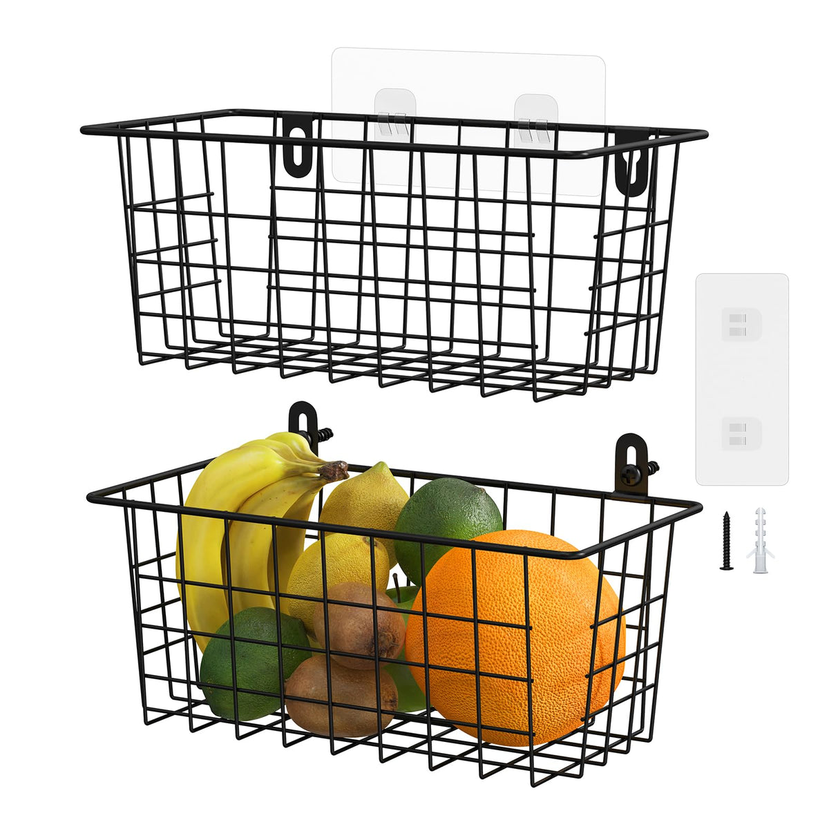 MaraFansie canastas colgantes para gabinete con adhesivo y tornillos; ideal para especias.