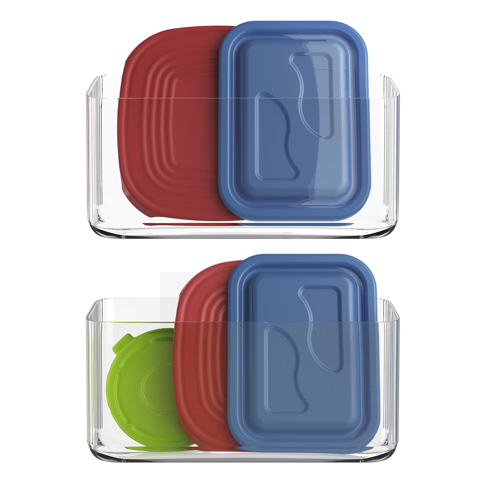 MaraFansie dos-pack organizador de tapas para armario, transparente, ahorro de espacio.