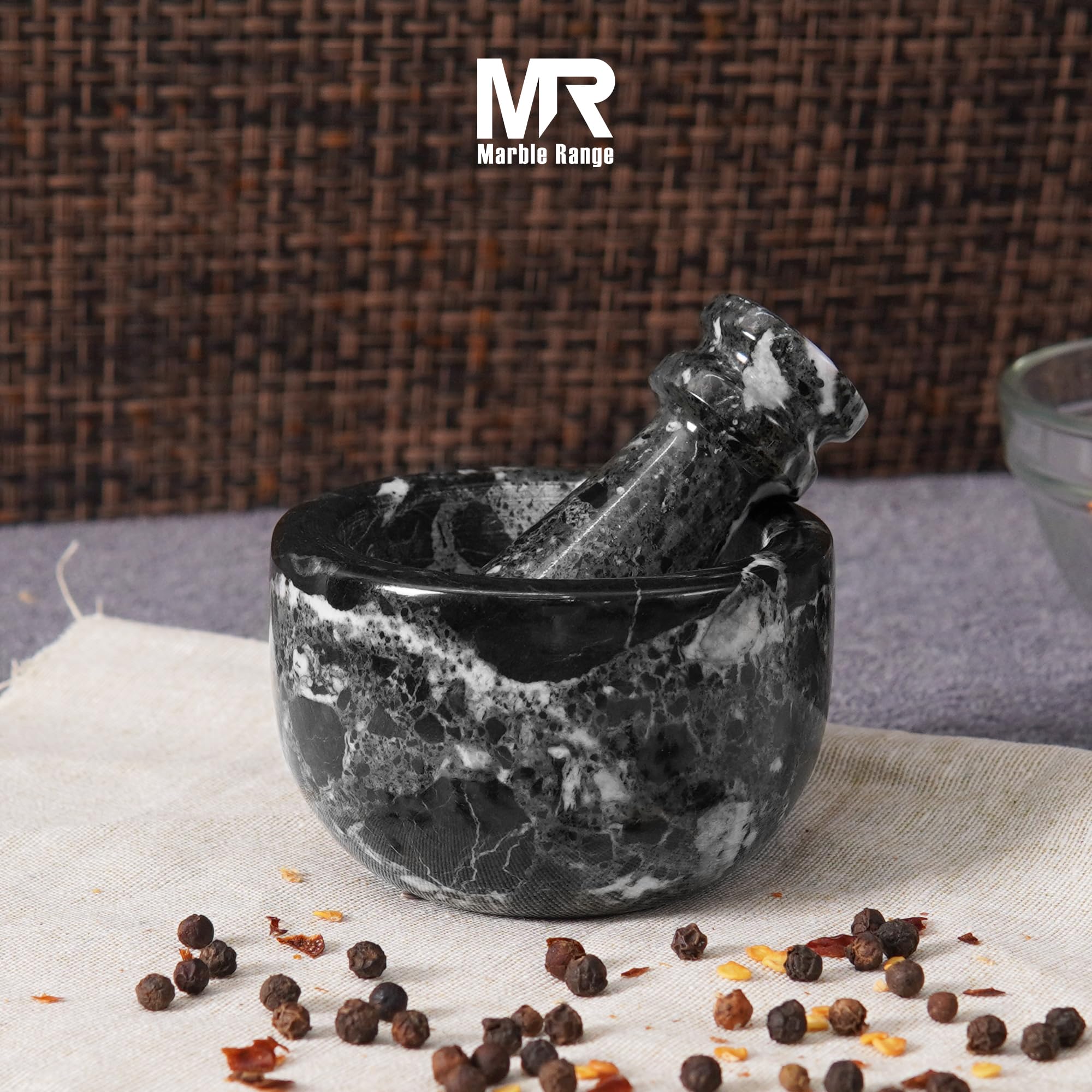 MARBLE RANGE ajo prensado en mármol, ideal para adobos.