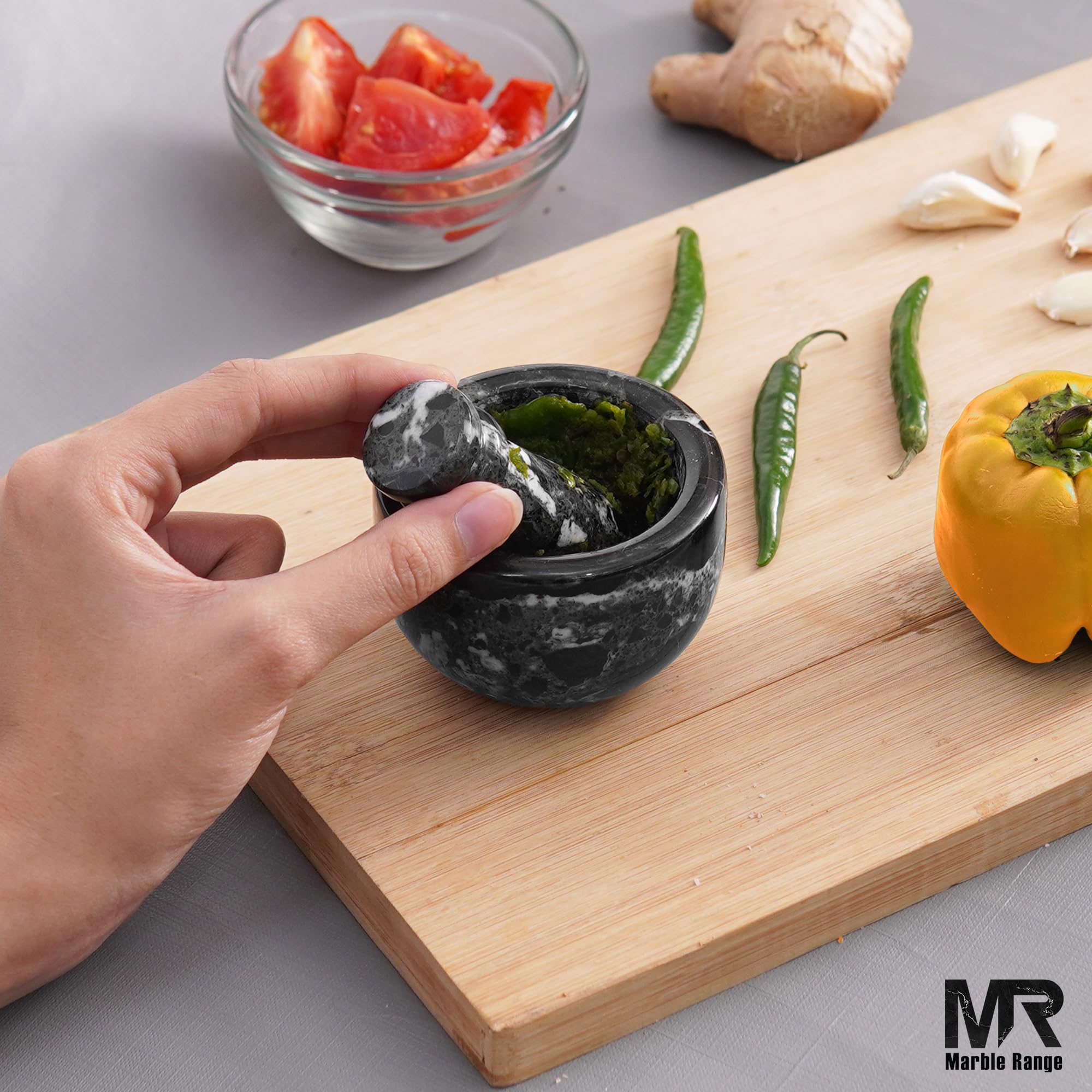 MARBLE RANGE triturar hierbas en mármol, mejor sabor y aroma.