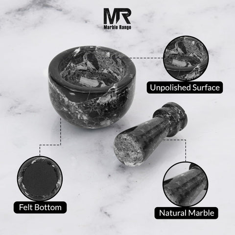 MARBLE RANGE uso diario en cocina, mortero compacto de mármol.