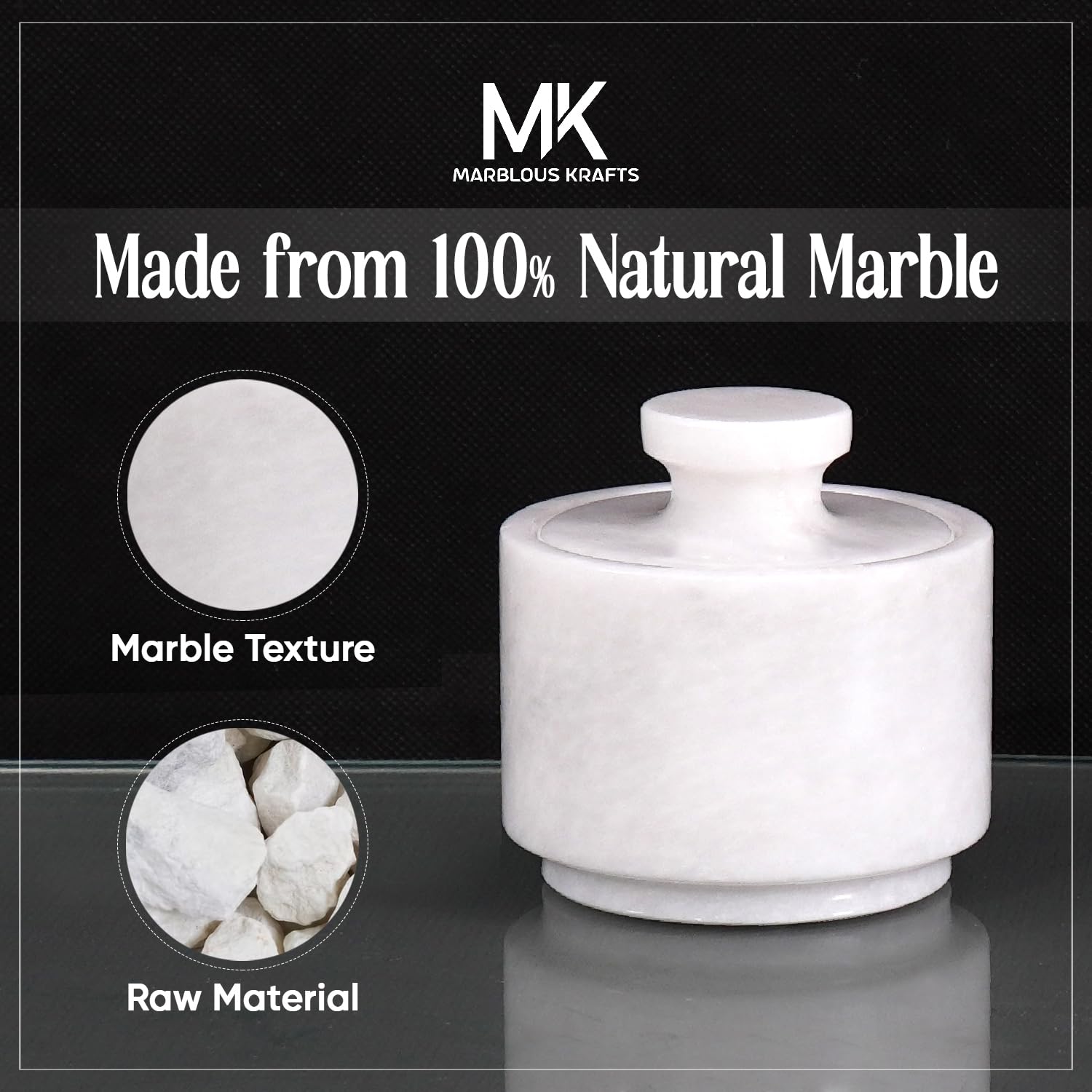 MARBLOUS KRAFTS diseño pulido de mármol, sensación premium al tacto.