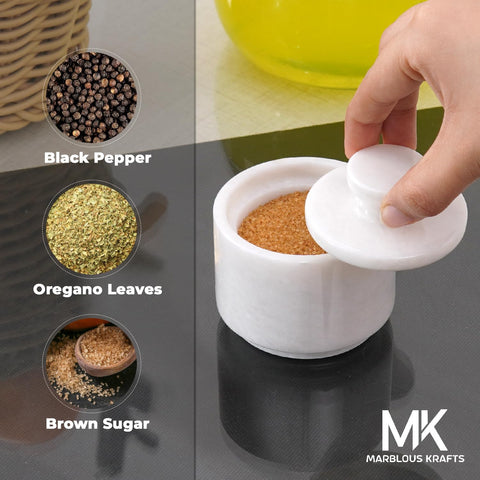 MARBLOUS KRAFTS salero de mármol, uso multipropósito para joyas o llaves.