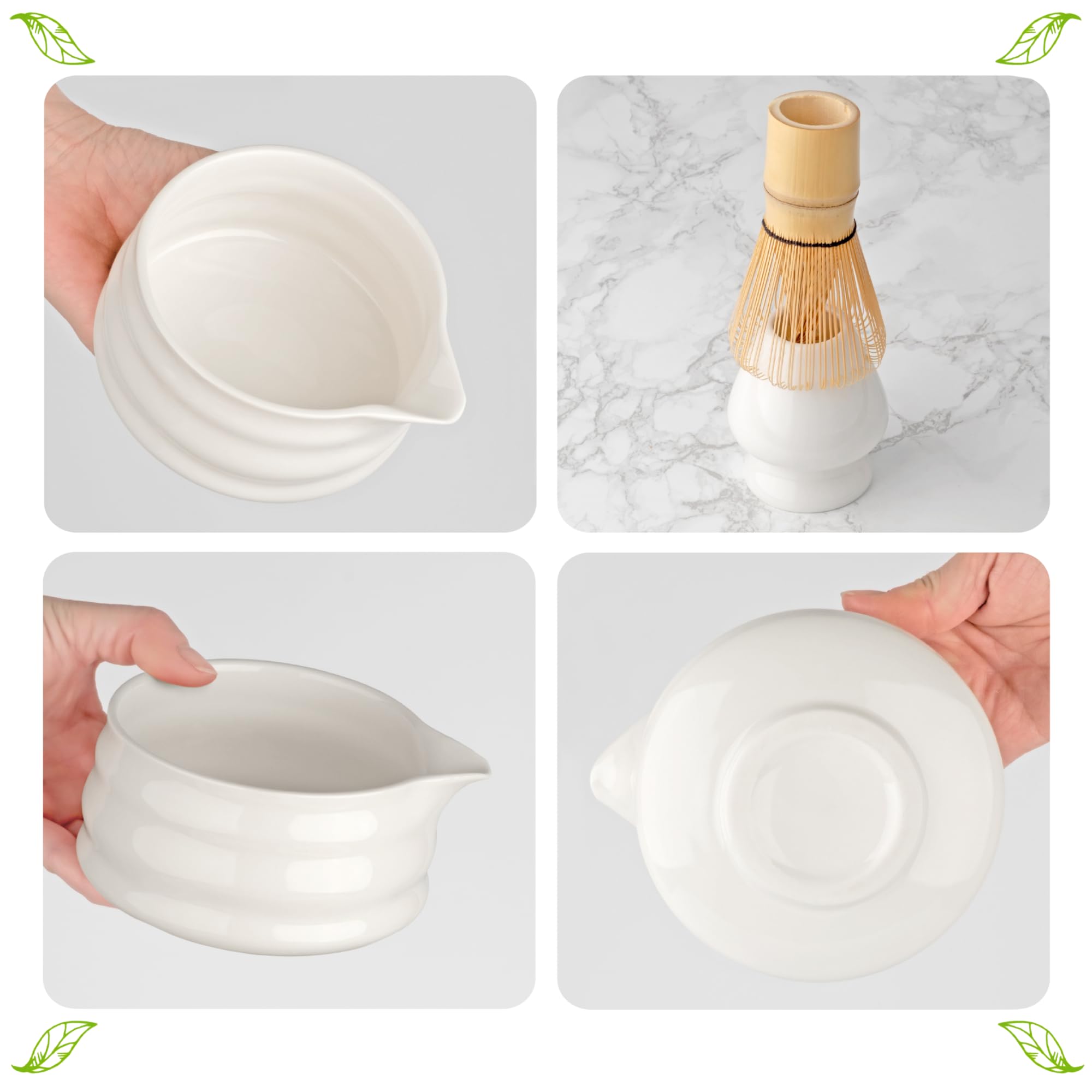 Regalo Marce de matcha blanco con presentación elegante