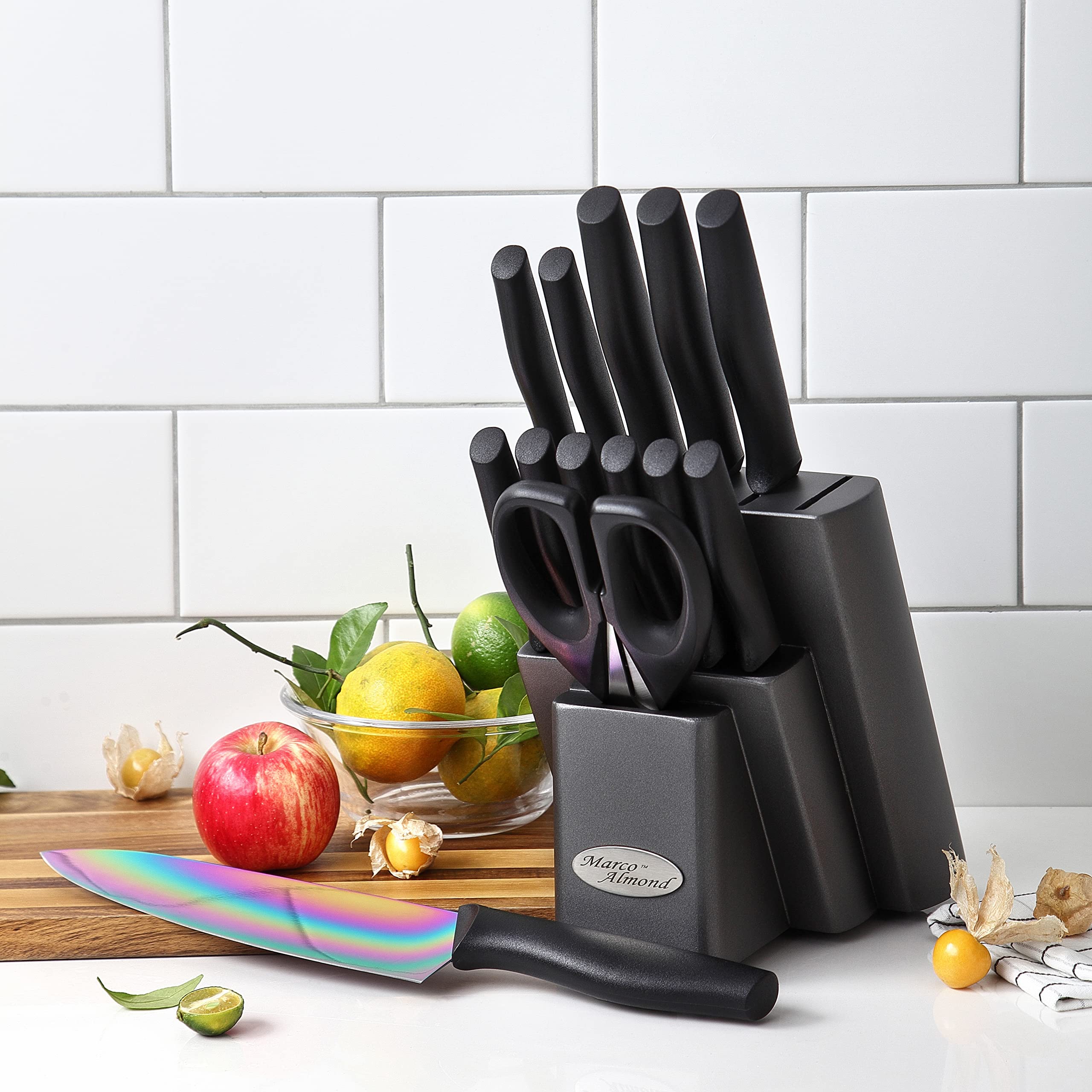 Marco Almond cuchillo pelador 3,5 pulgadas arcoiris, perfecto para frutas y peeling preciso