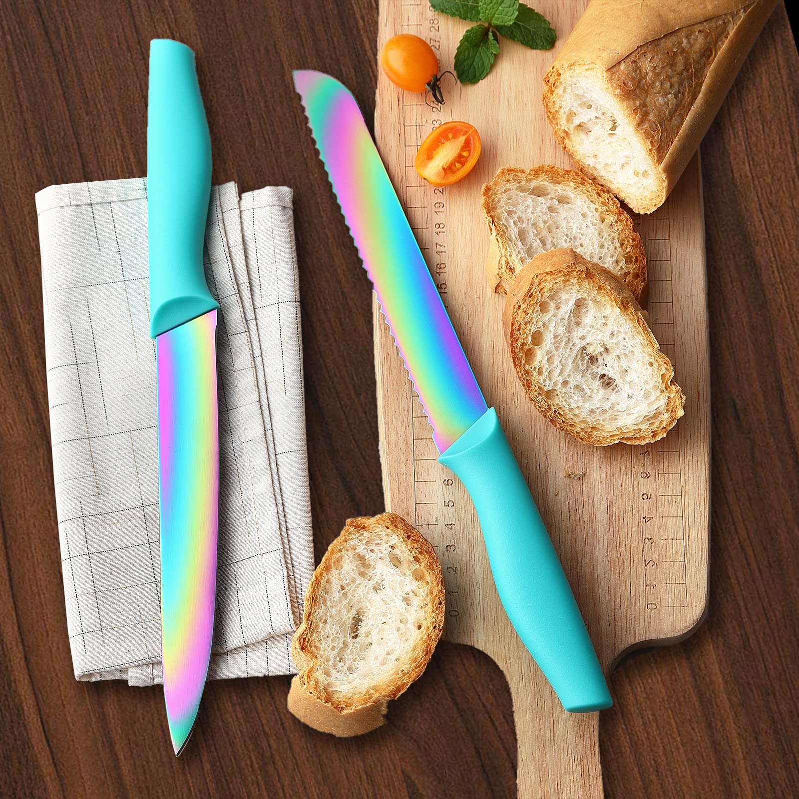 Marco Almond cuchillo santoku 7 pulgadas, versátil para verduras y carnes