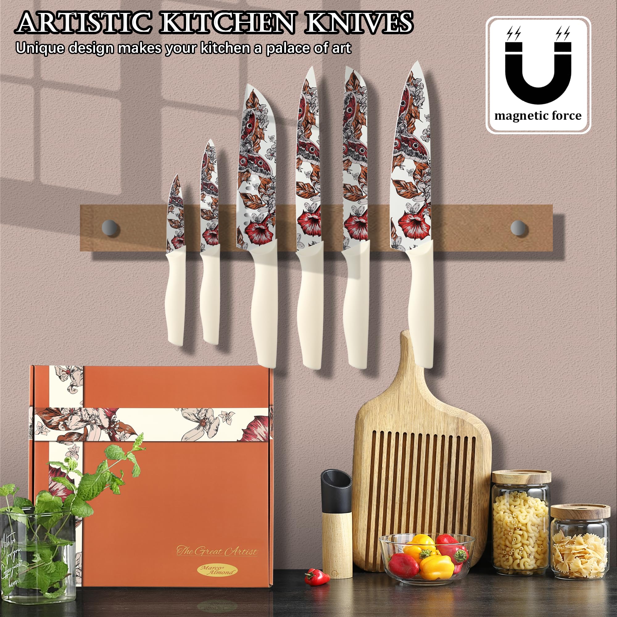 Marco Almond: cuchillo santoku 7 pulgadas para trabajo versátil en verduras.