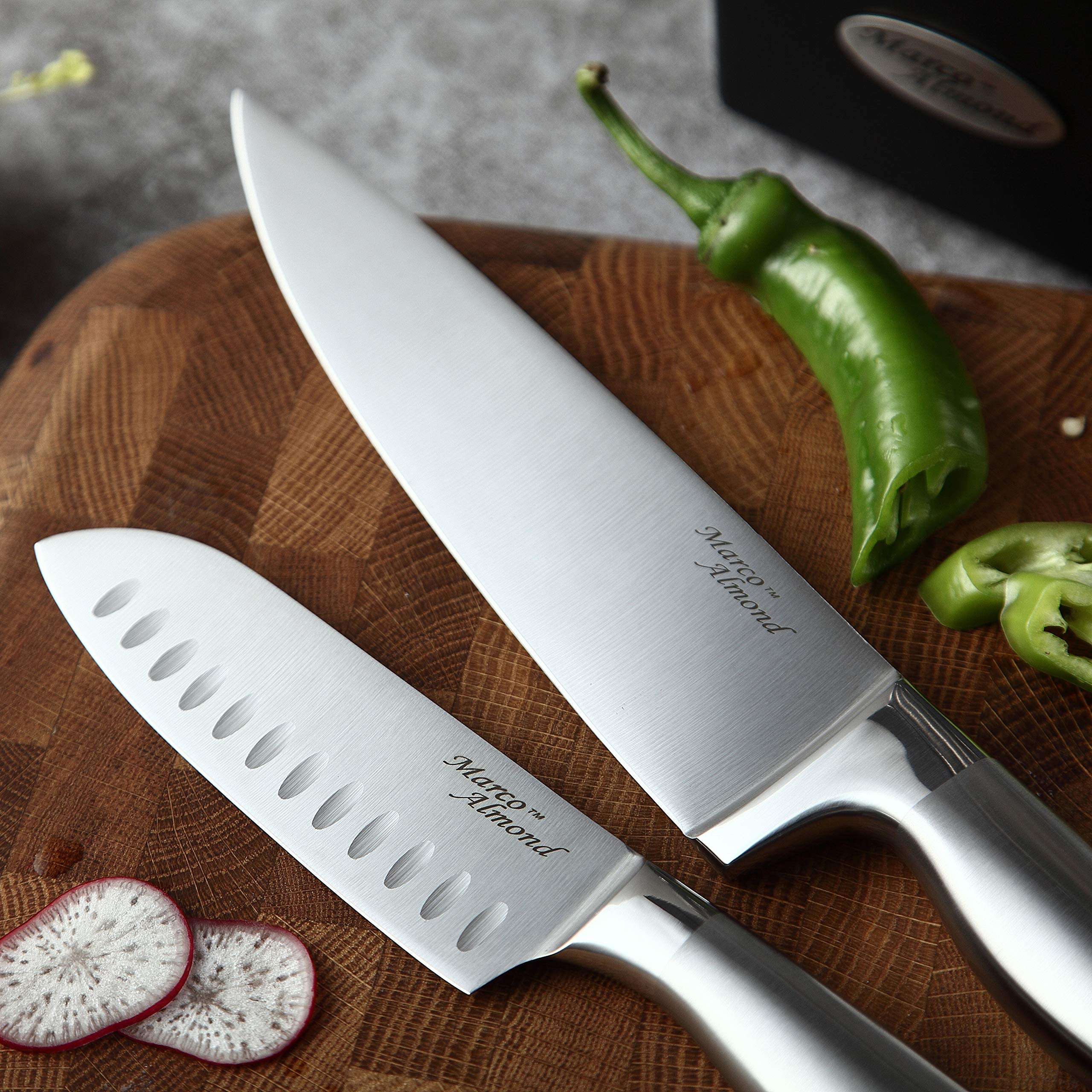 Marco Almond cuchillo para rebanar 8 pulgadas con facilidad.