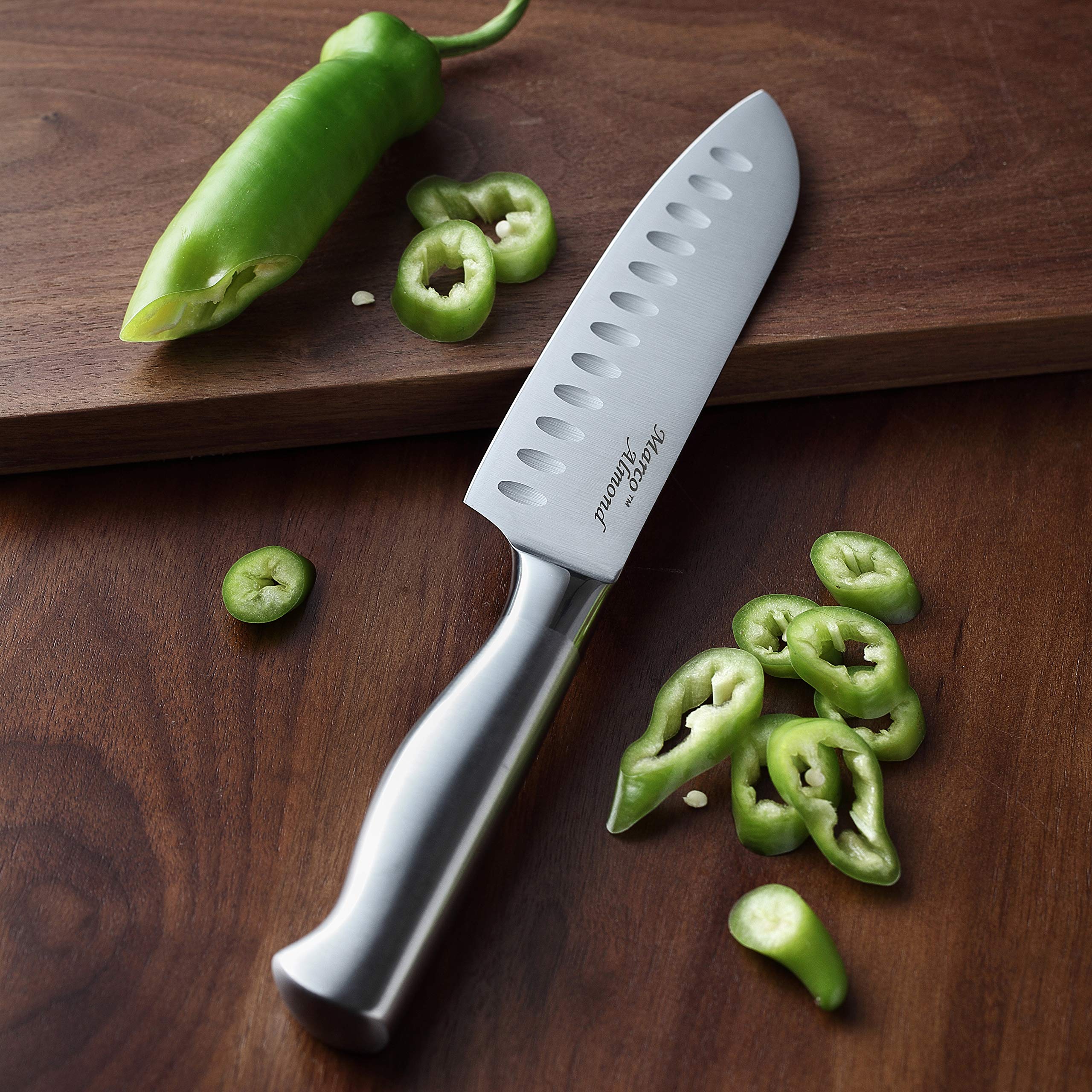 Marco Almond cuchillo utilitario dentado 5,5 pulgadas para cortar pan.