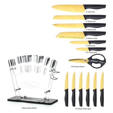 Marco Almond Gold: conjunto de cuchillos para corte de carne con rendimiento estable.