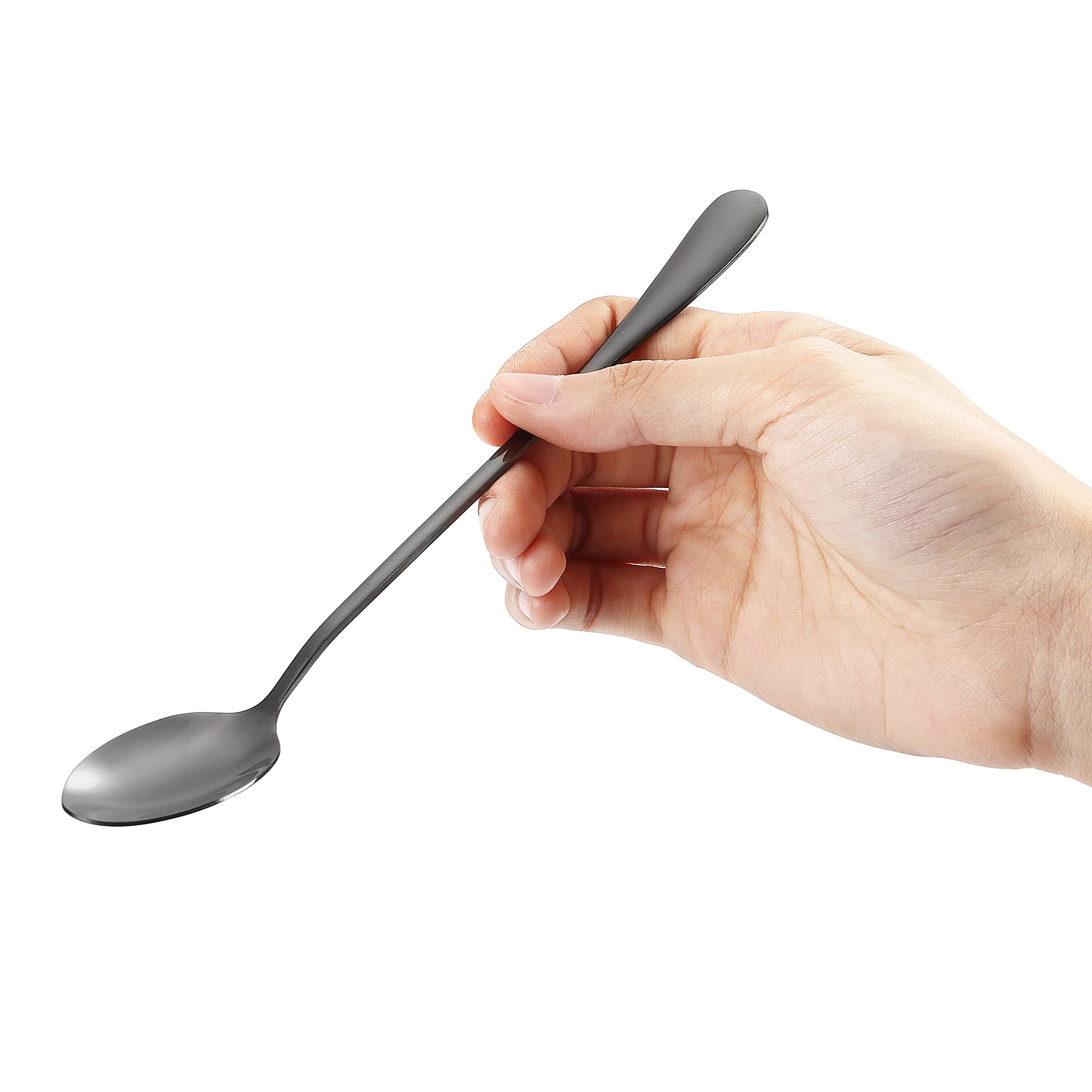Marco Almond KYA59, juego de 8 cucharas largas para servir té, batidos y cócteles.