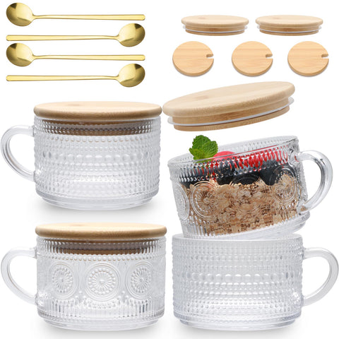 Tazas de café vintage Maredash de vidrio con mango, ideales para café diario.