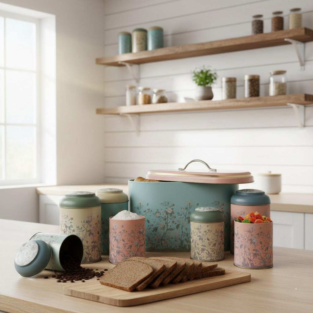 MARIA ROMA Conjunto de botes de cocina en acero inoxidable para organización