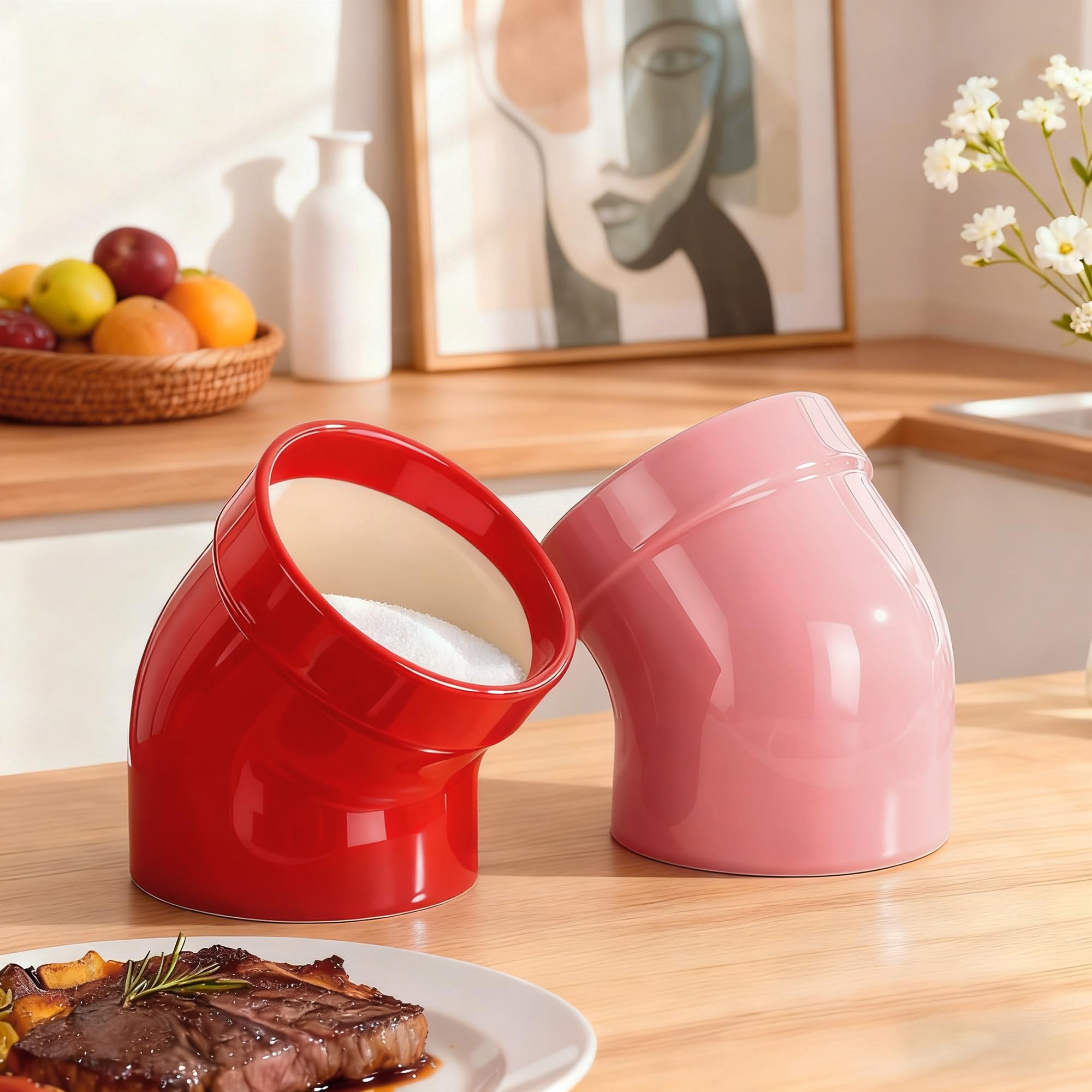 MARKETTY salero cerámico con diseño moderno y minimalista para cocina ordenada.