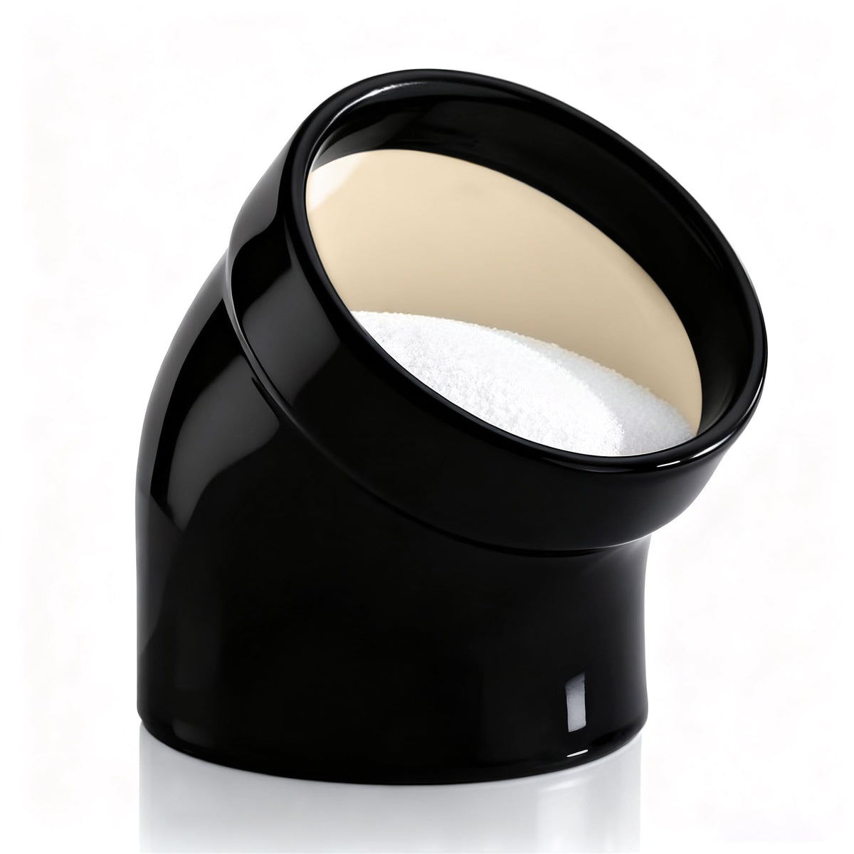 MARKETTY Salt Pig cerámica negro, frontal, acceso rápido a la sal con estilo minimalista.
