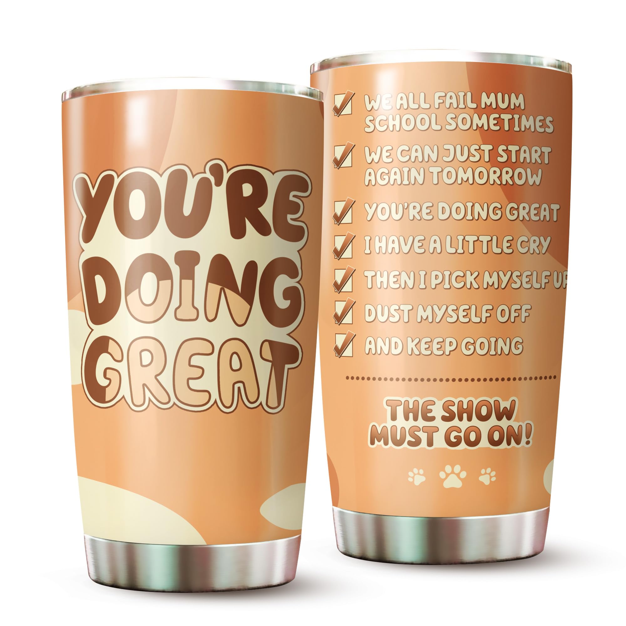 Vaso térmico Marsana para mamá con mensaje motivador, perfecto para uso diario.