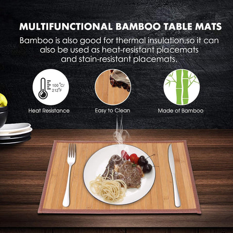 Conjunto de 4 manteles MARSCOOL, estilo natural y minimalista.