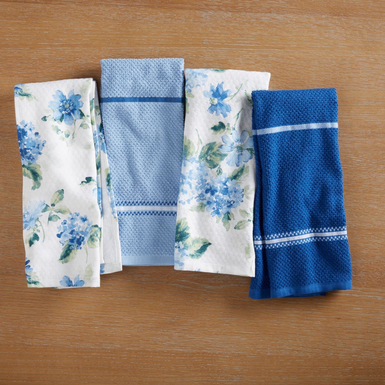 Martha Stewart Amber Floral textiles de cocina: toallas duales para exhibir y limpiar.