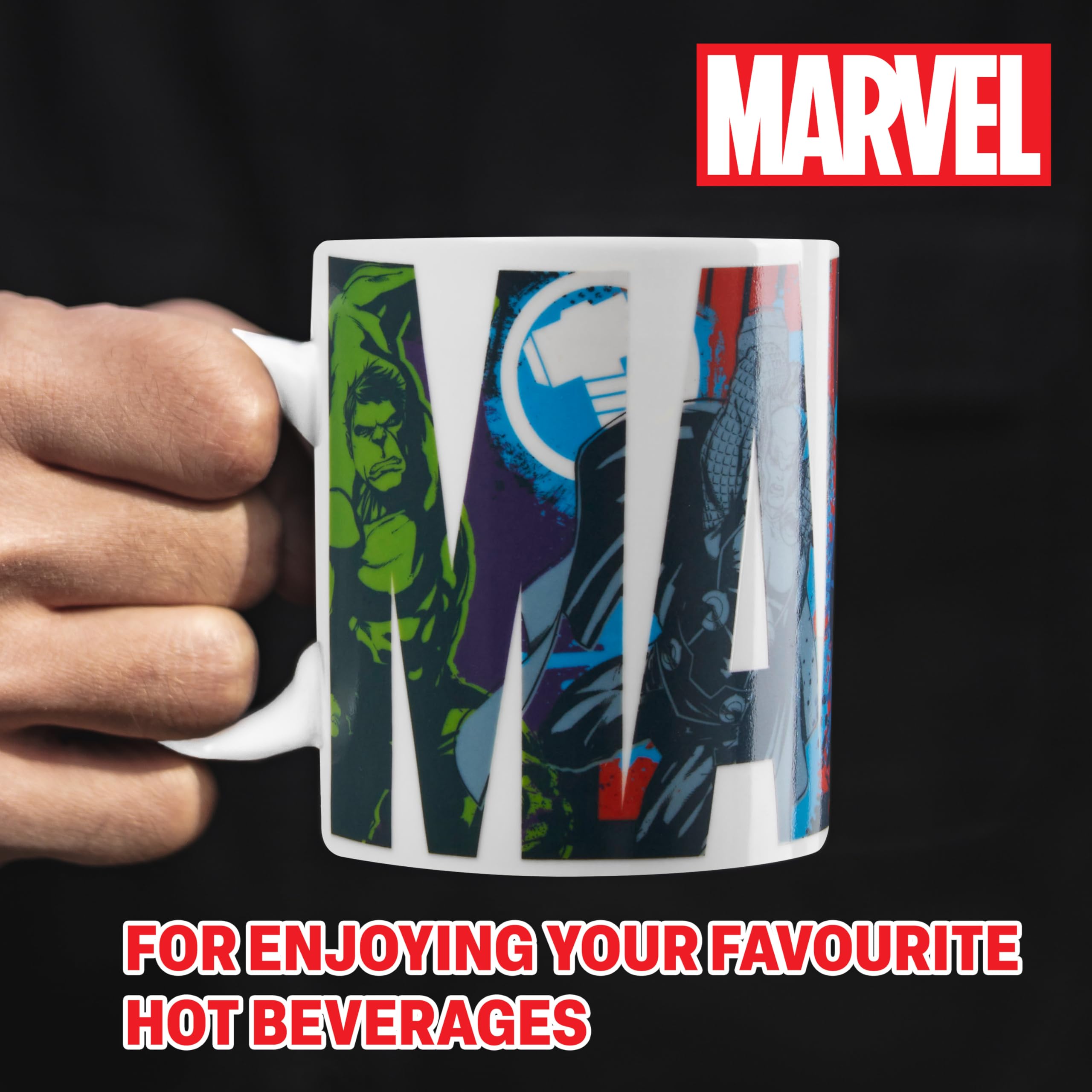 Merch oficial Marvel, taza lista para regalo y uso diario.