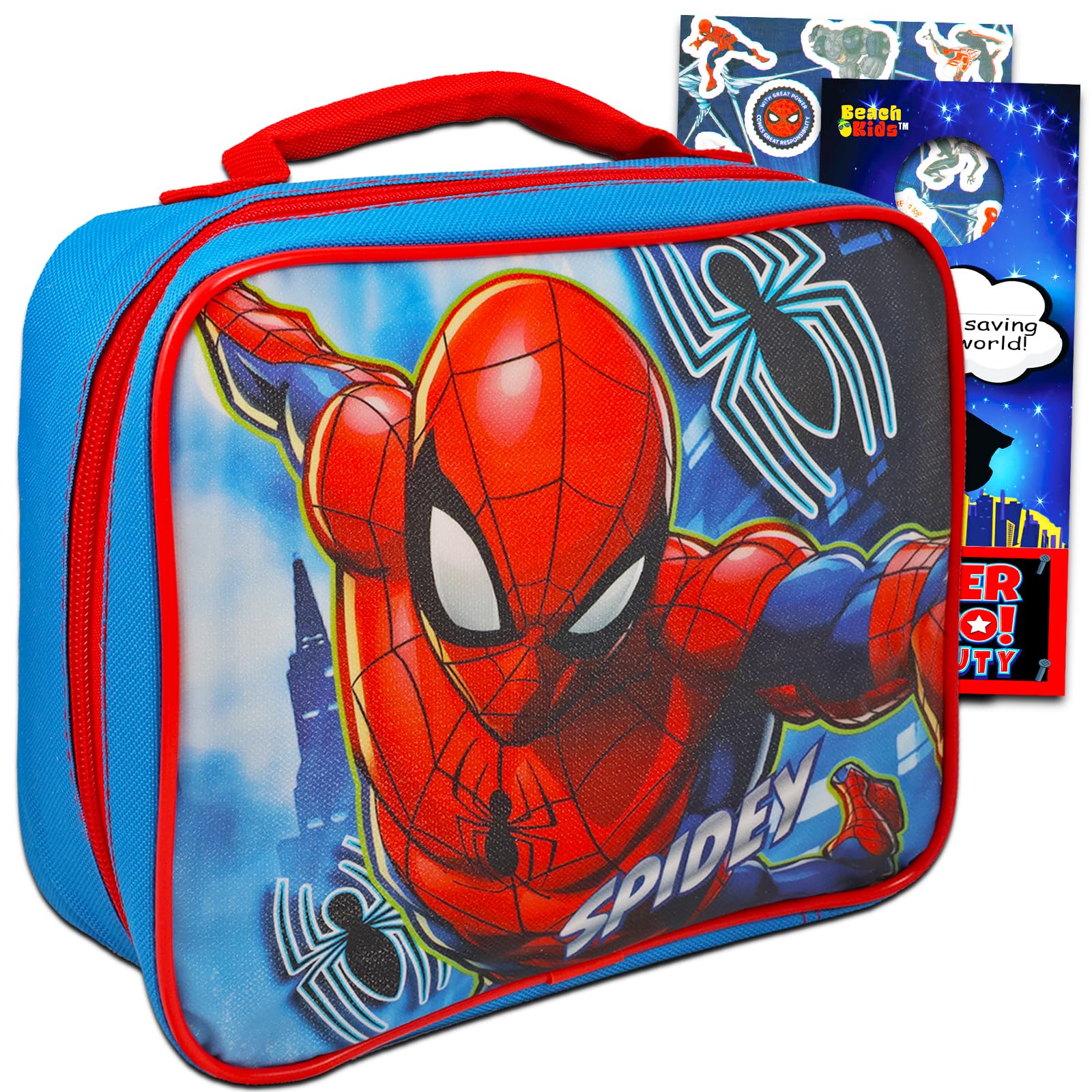 Marvel Shop Spiderman lonchera frente, diseño icónico para la escuela.
