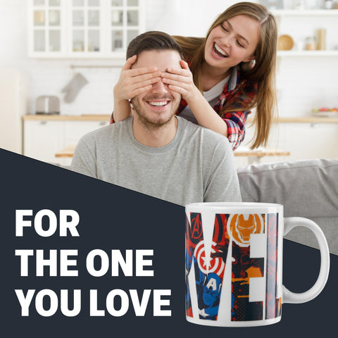 Taza Marvel en caja regalo, regalo perfecto para fans.