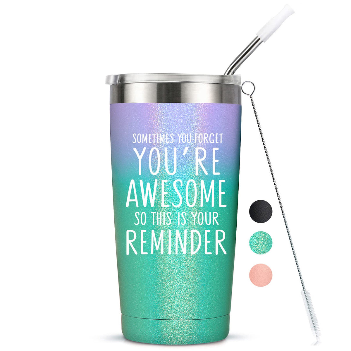 Taza MASGALACC 20 oz con frase inspiradora en frontal para motivación diaria
