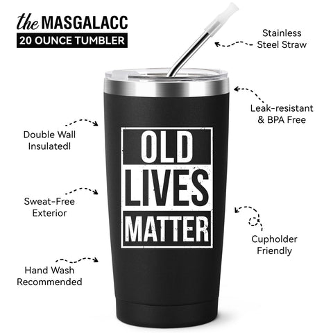 MASGALACC Taza termica 20oz con doble pared, mantiene la bebida a temperatura.