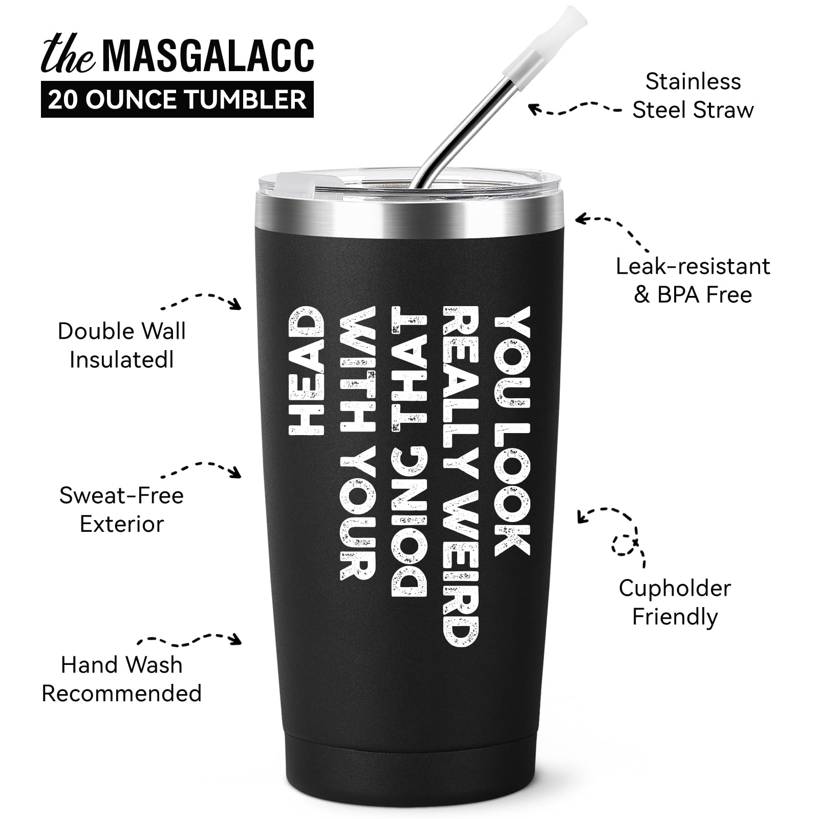 Vaso térmico MASGALACC incluye cepillo limpiador para limpieza sencilla.