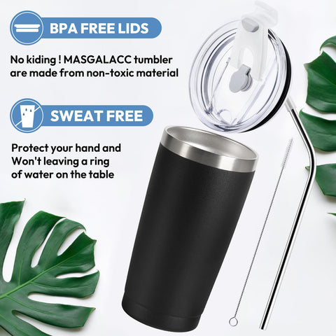 Vaso térmico MASGALACC con tapa anti derrames para viajes seguros.