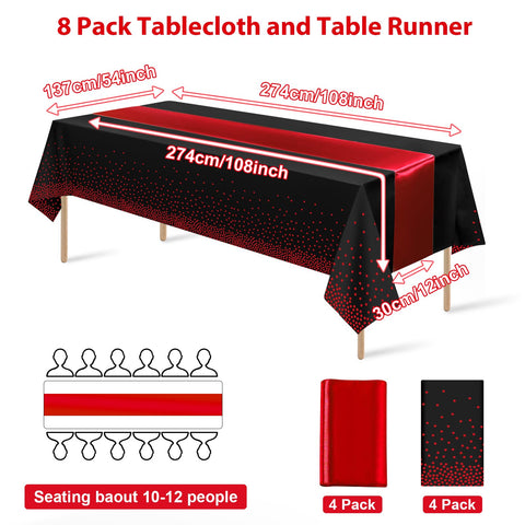 Runner Mashan satén rojo para acabado elegante en la mesa