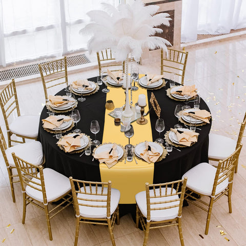 MASHAN decoración de mesa en negro y dorado, ideal para eventos memorables