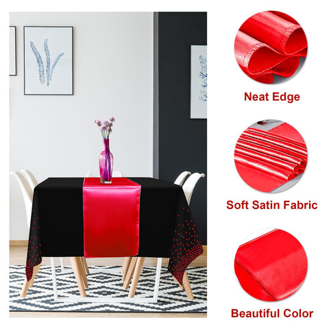 Detalle de puntos rojos con foil en mantel Mashan