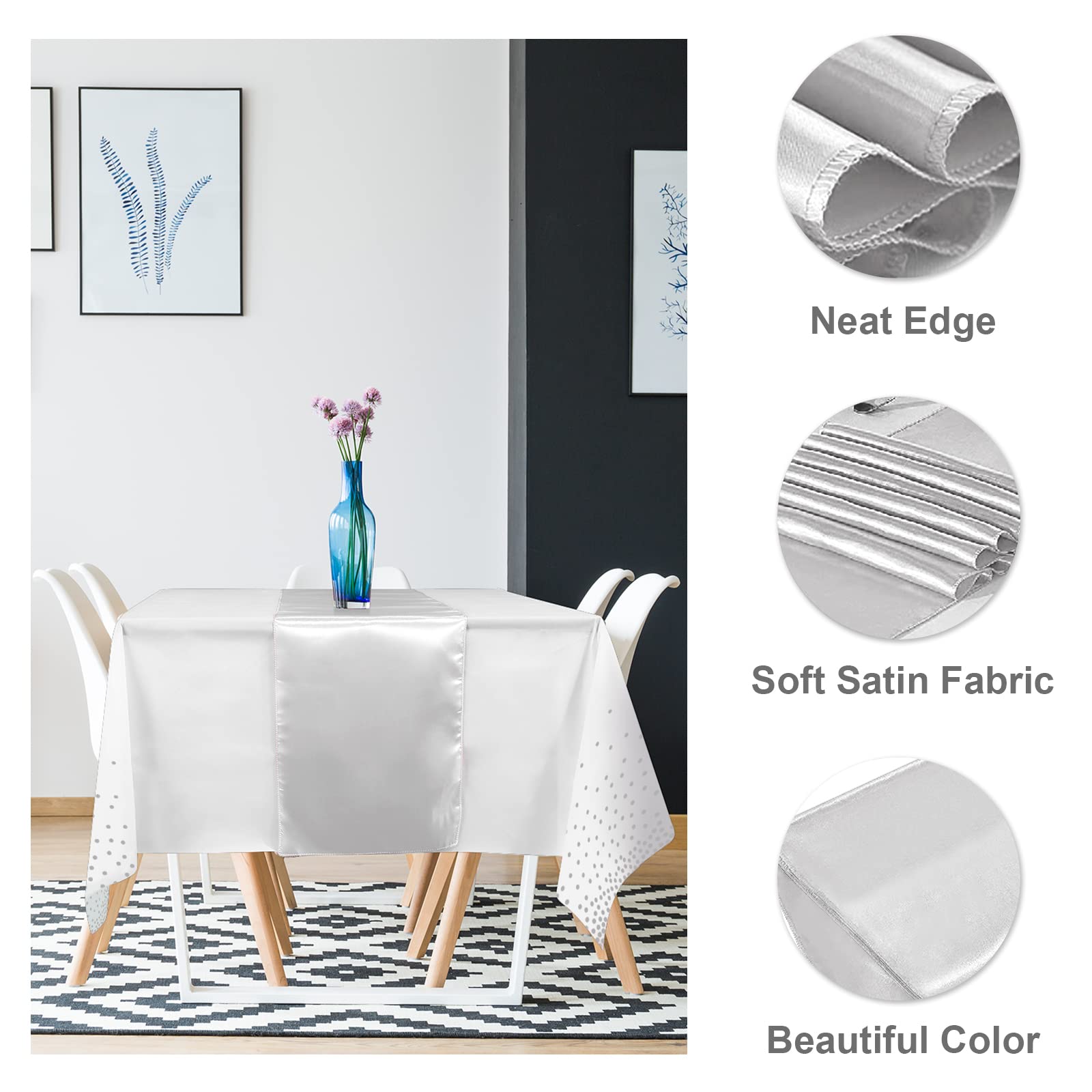 Mantel plástico impermeable de MASHAN en blanco destacando la protección de la mesa