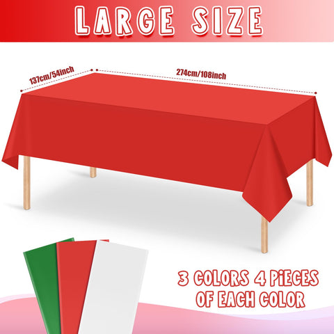 Mantel MASHAN Italia tema rojo blanco verde para decoraciones de mesa.