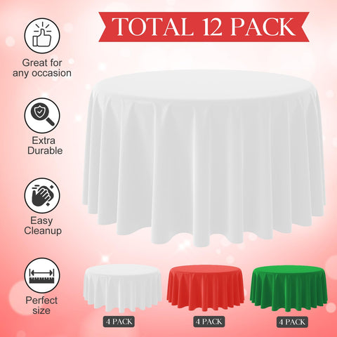Conjunto de 12 manteles Mashan en colores rojo, blanco y verde.