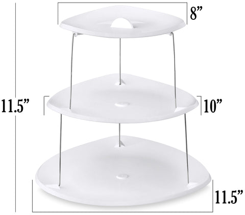 Masirs bandeja triple plegable para sándwiches, perfecta para fiestas.