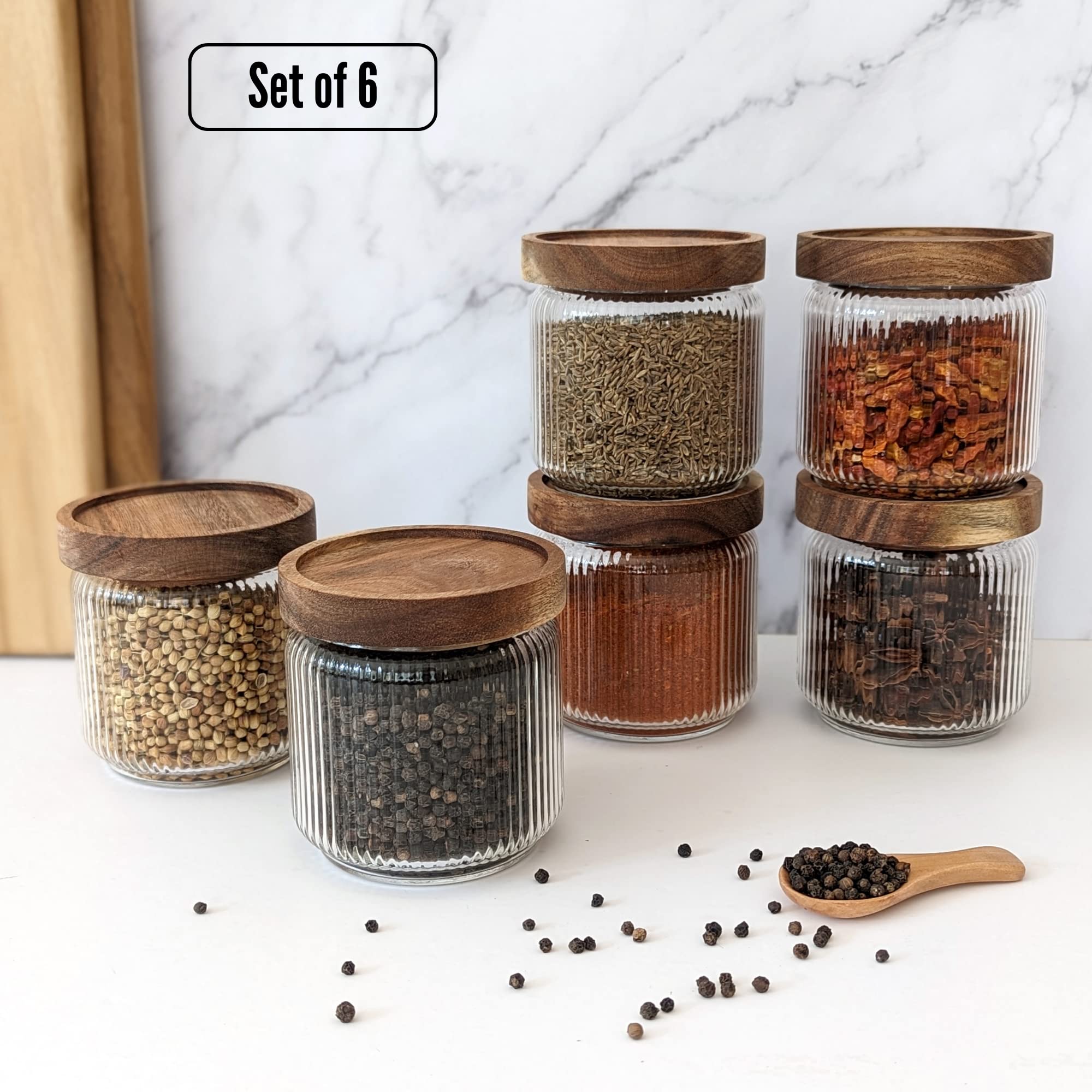 Mason & Fable: tapa de madera de acacia con sello de silicona para frescura